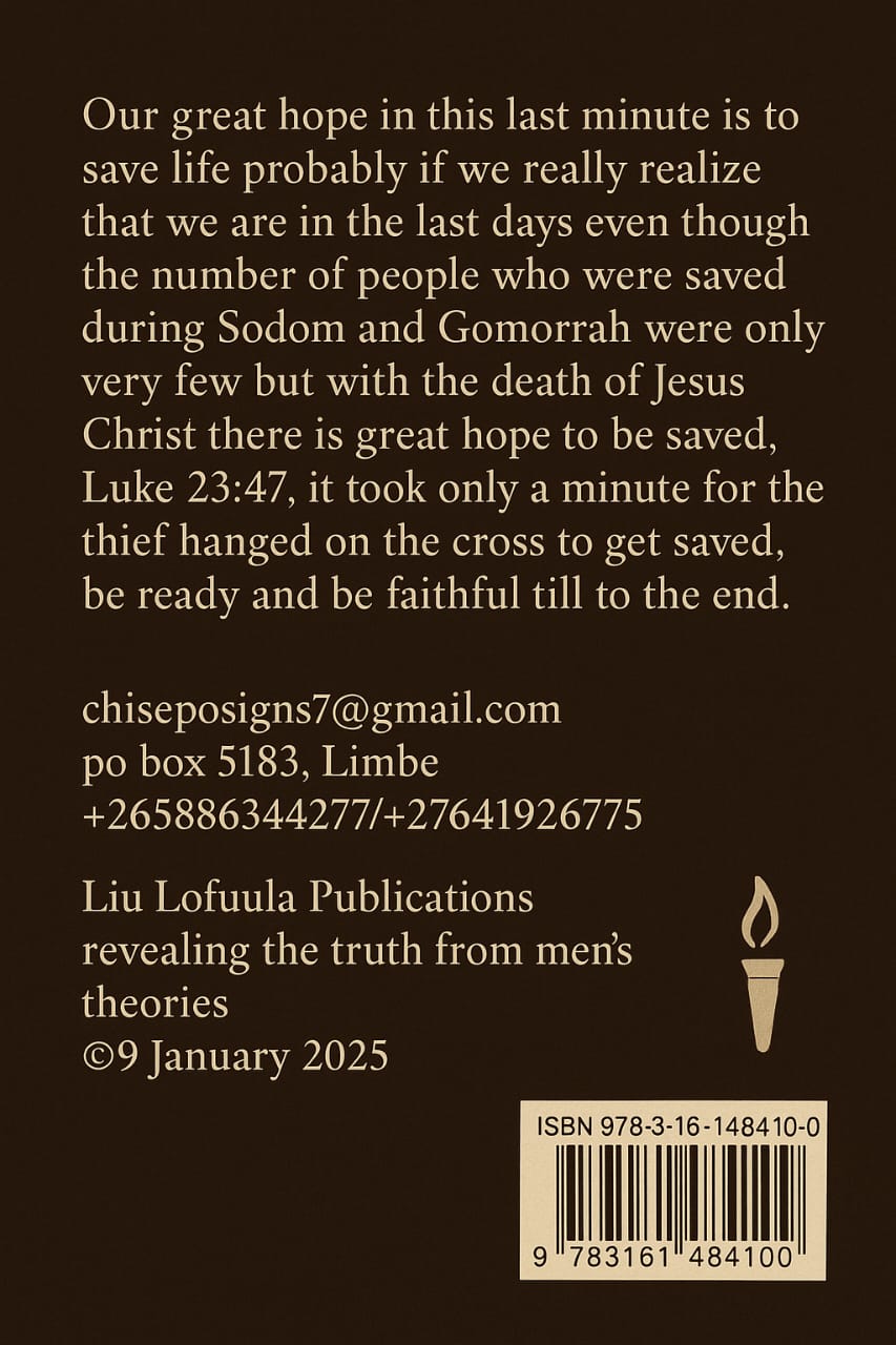 Back cover of Our Hope in the Last Minute